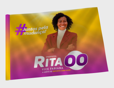 Bandeira Eleitoral com Bolsa para Haste 180x140cm - 4x0 - 50 unid