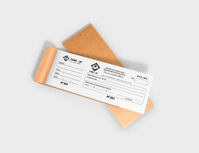 Bloco com Canhoto Numerado Sulfite 75g 19,5x6,5 cm 10x1 via - 1x0 - 10 unid