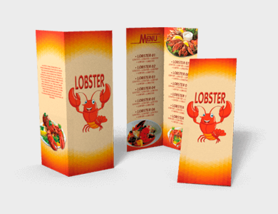 Cardápio com 1 Vinco Kraft 240g Sem Verniz A4 - 1x1 - 100 unid