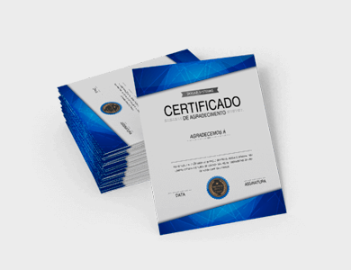 Certificado com Dados Variáveis em Couchê 300g Sem Verniz 30x42cm - 4x4 - 1 unid
