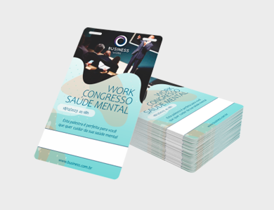 Credencial com Dois Furos Presilha Supremo 300g Sem Verniz 9x10 cm  - 4x1 - 1000 unid