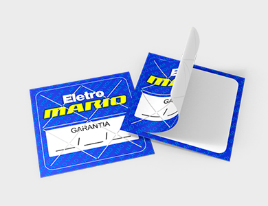 Lacre de Segurança Quadrado Adesivo Papel Sem Verniz 3,6x3,6 cm - 4x0 - 250 unid